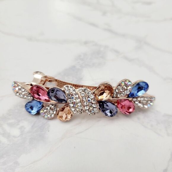 2/$20 Brand New Fashion Gold Colour Rhinestone Hair Clip #A - Picture 2 of 8